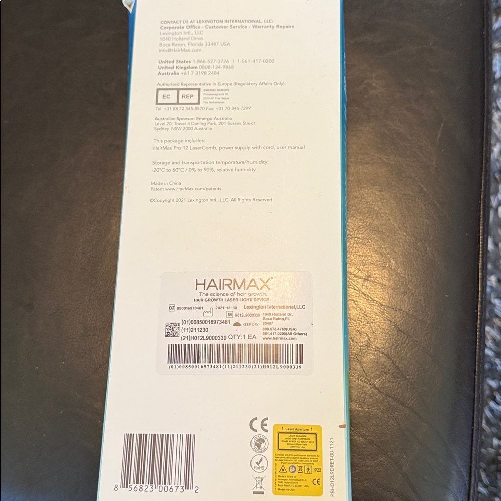 HairMax Pro 12 LaserComb Hair Growth Device - White/Teal NWT - Picture 3 of 7